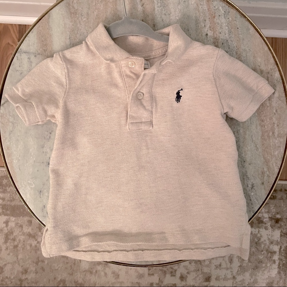 Ralph Lauren Toddler Boy’s Knit Polo Shirt - Light Beige - Excellent Condition